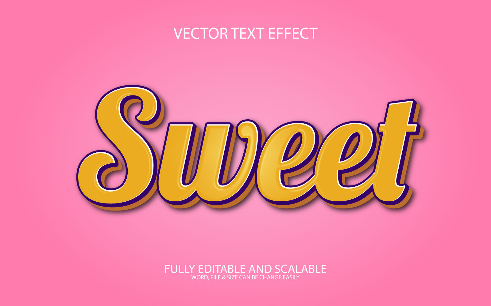 Sweet 3D Vector Eps Text Effect Template