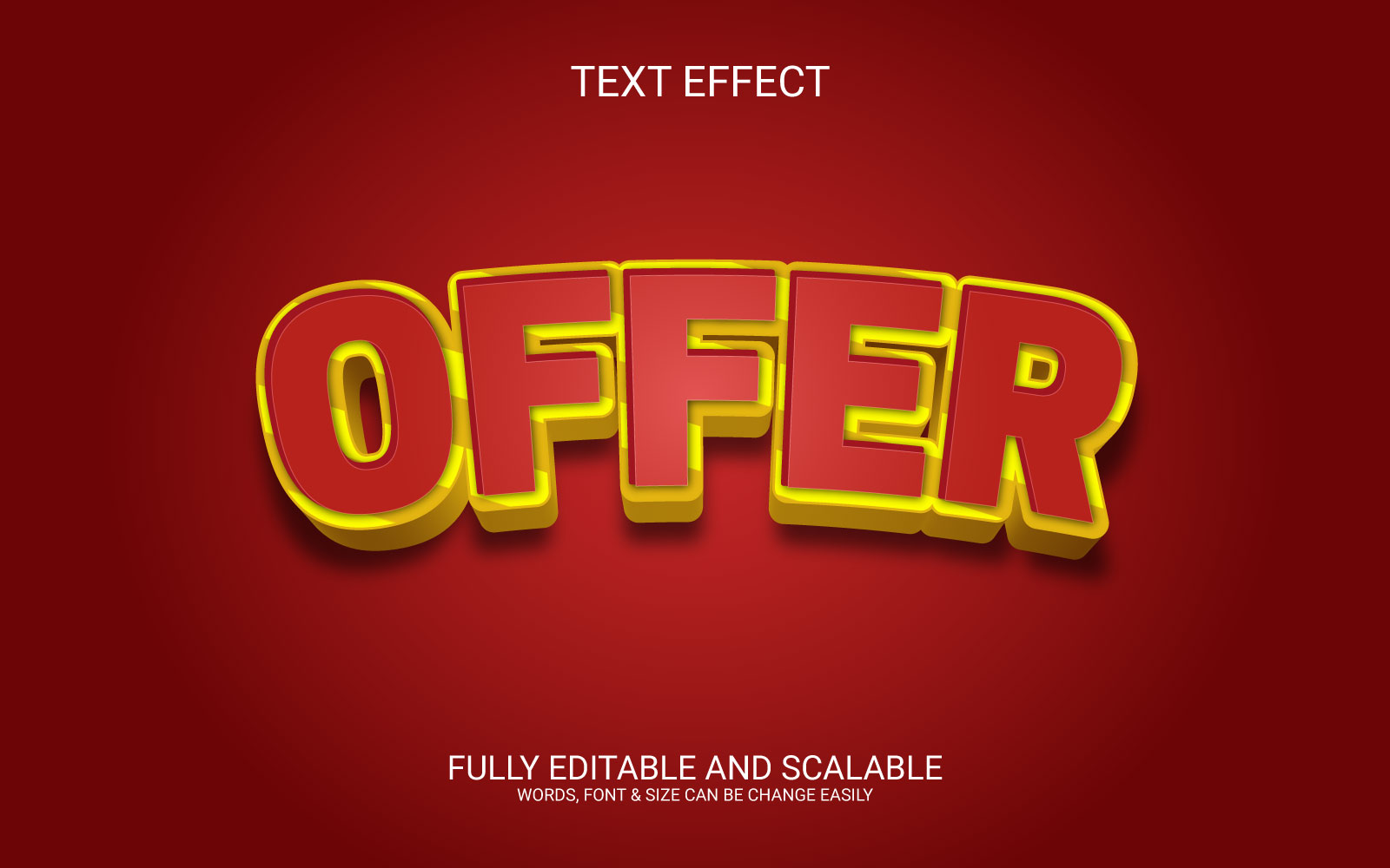 Offer 3D Editable Vector Eps Text Effect Template