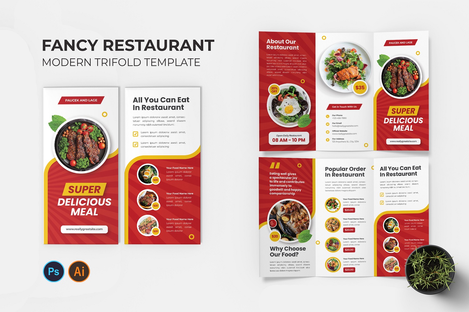 Fancy Restaurant Trifold Brochure