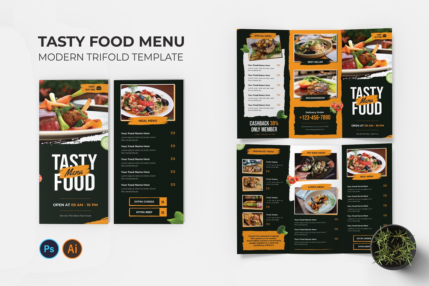 Tasty Food Trifold Brochure