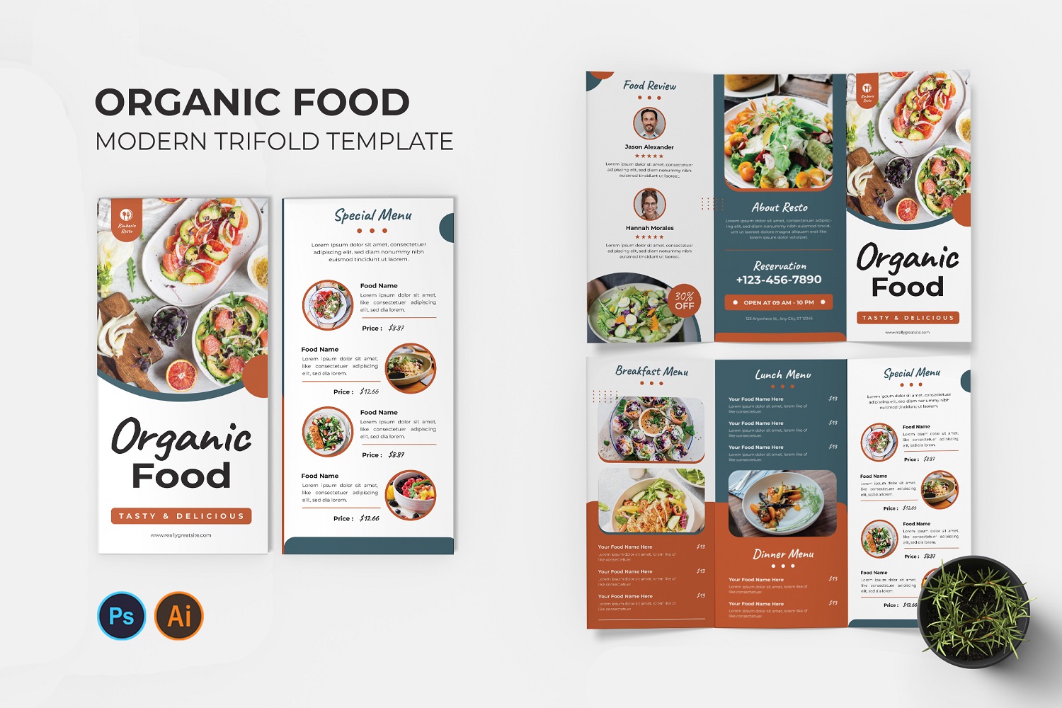 Organic Food Trifold Brochure