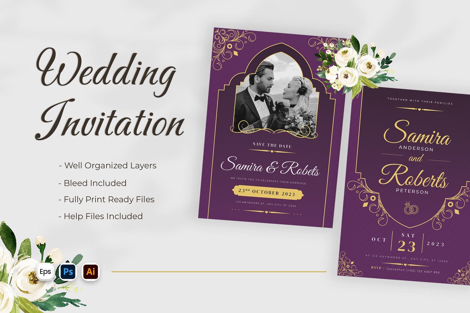 Ornament Wedding Invitation Template