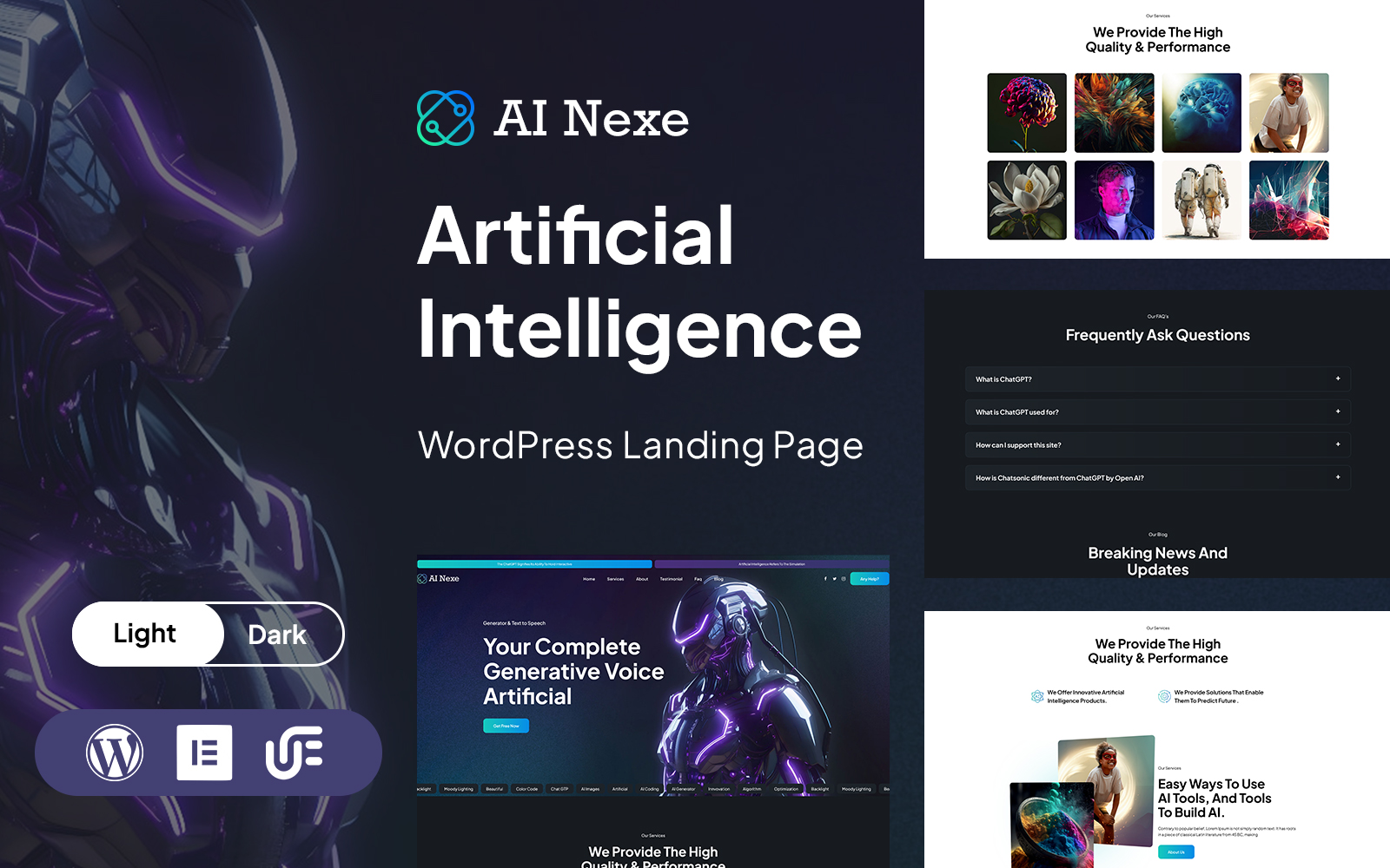 Ainexe - Artificial Intelligence WordPress Landing Page Template