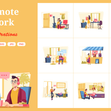Remote Work Illustrations Templates 358451