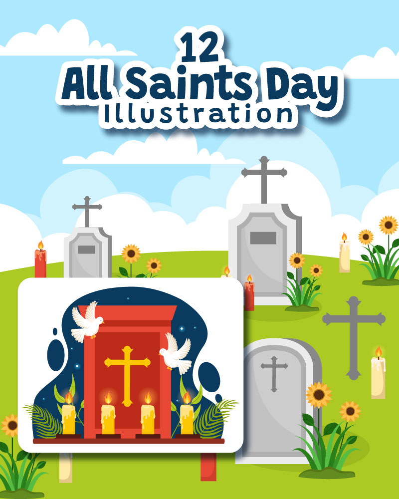 12 All Saints Day Vector Illustration