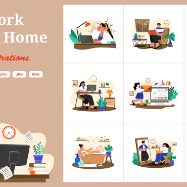 Remote Work Illustrations Templates 358520