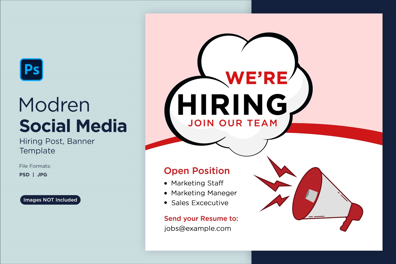 We are hiring Social Media Post Design Template 30