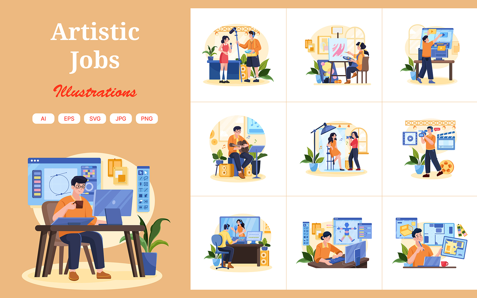 M591_ Artistic Jobs Illustration Pack