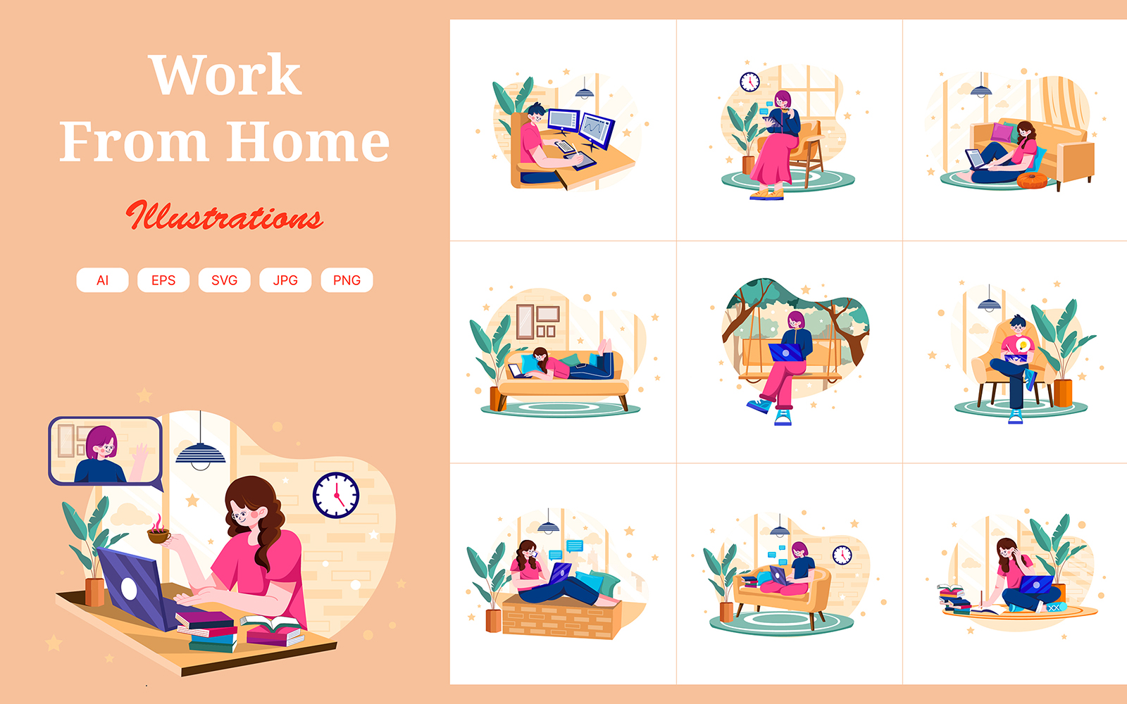 M593_ Work From Home Illustration Pack