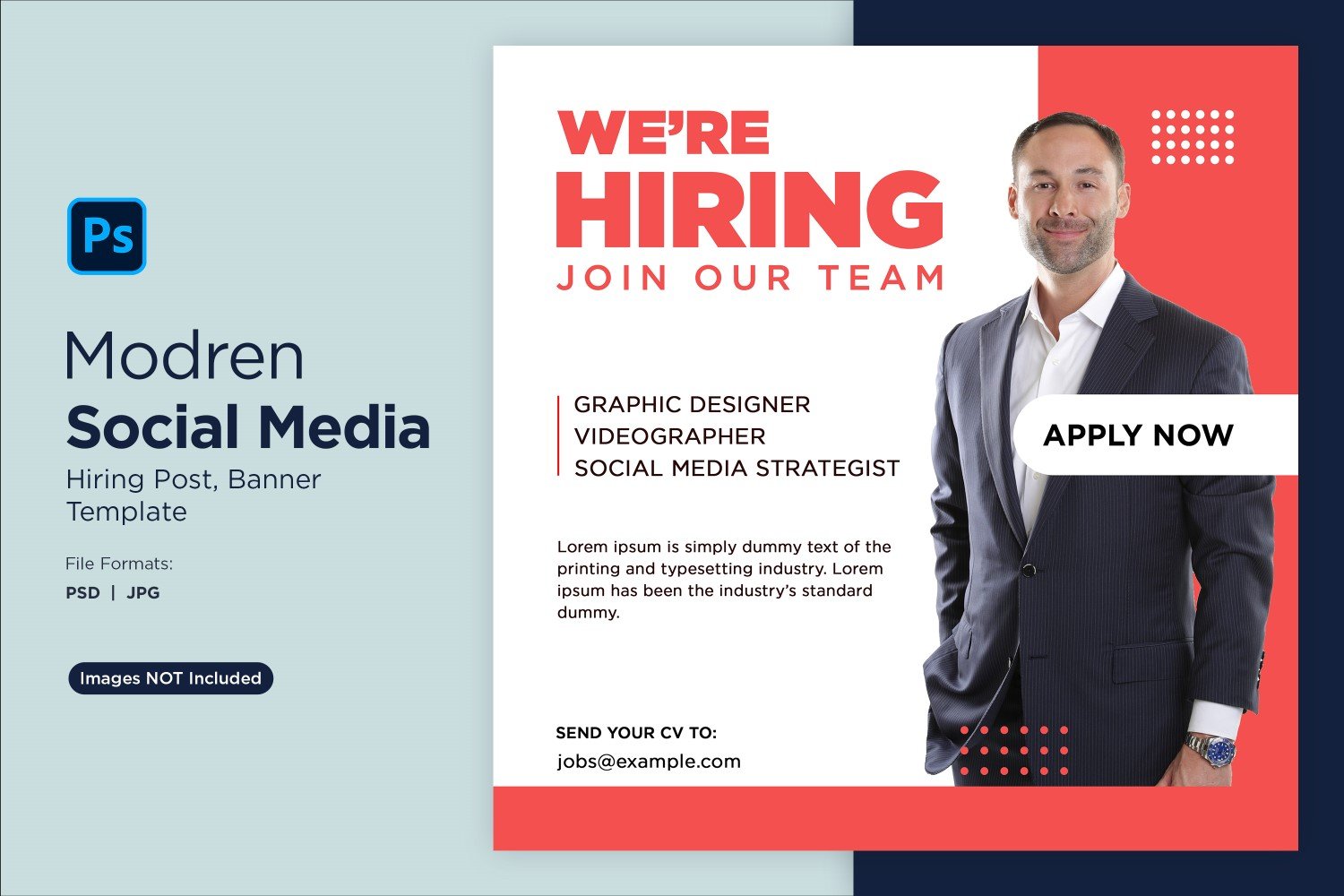 We are hiring Social Media Post Design Template 87