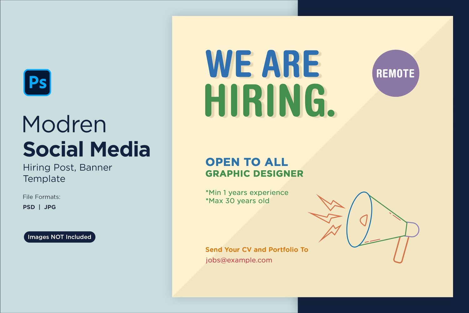 We are hiring Social Media Post Design Template 93