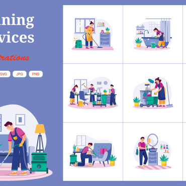 House Clean Illustrations Templates 358740