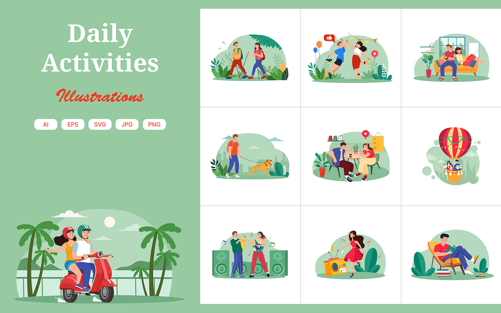 M621_ Daily Activities Illustration Pack 2