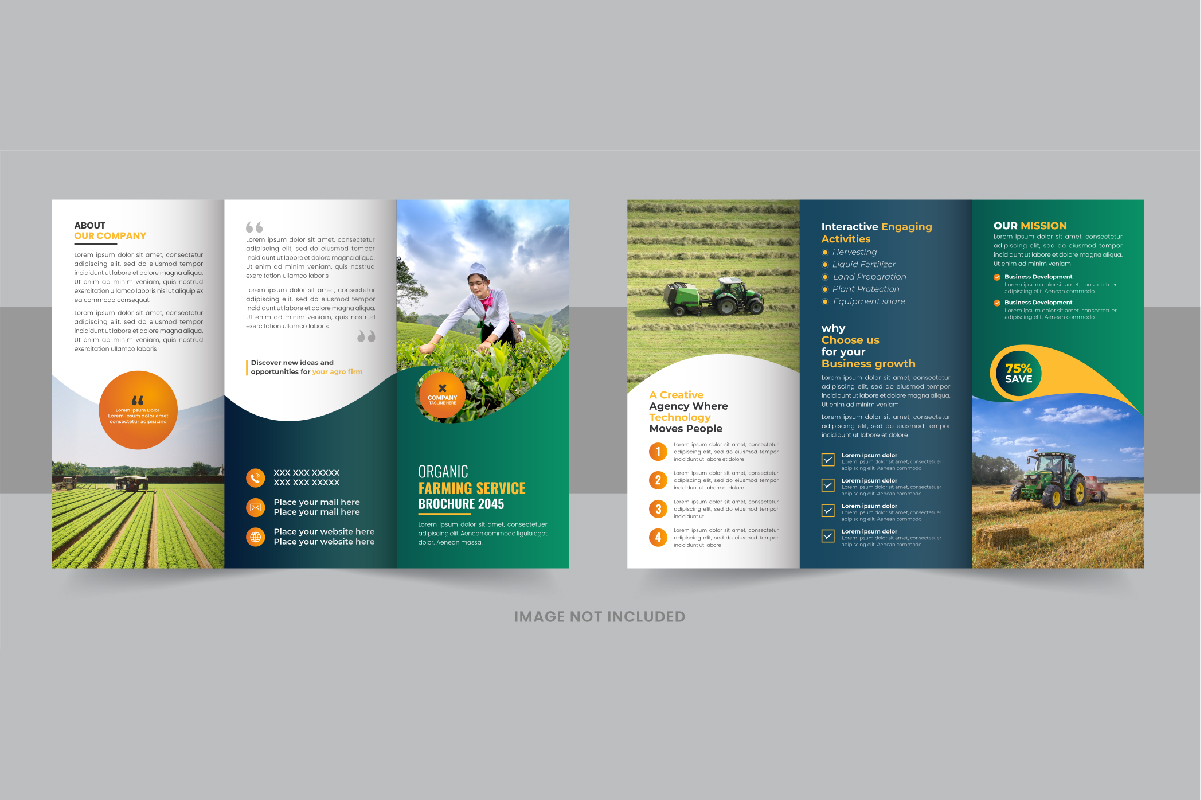 Gardening or Lawn Care TriFold Brochure Template vector