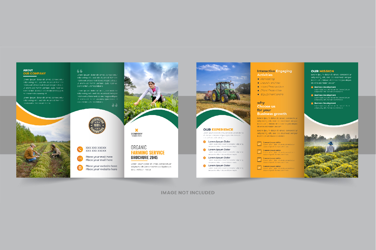 Gardening or Lawn Care TriFold Brochure Template Layout vector