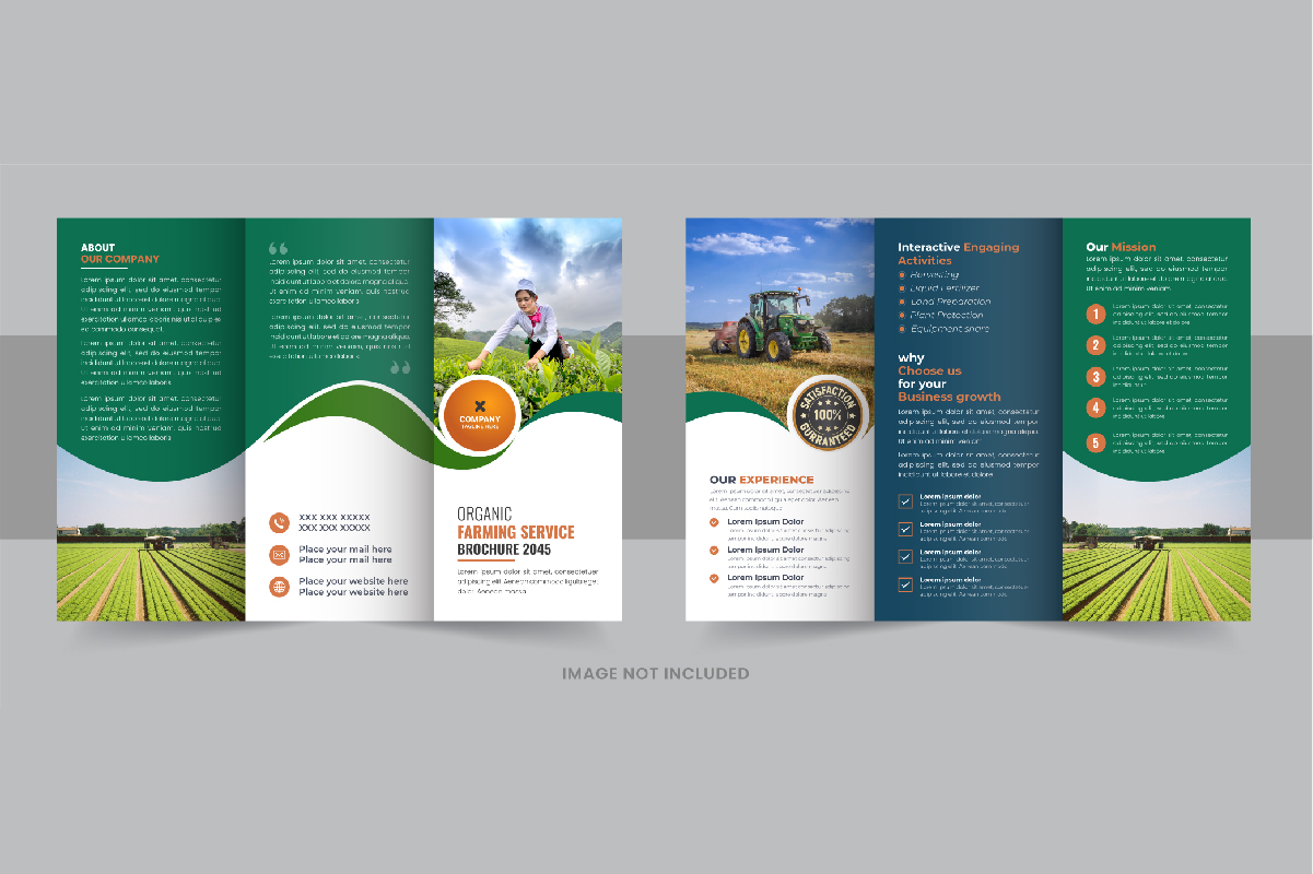 Gardening or Lawn Care TriFold Brochure Design Layout