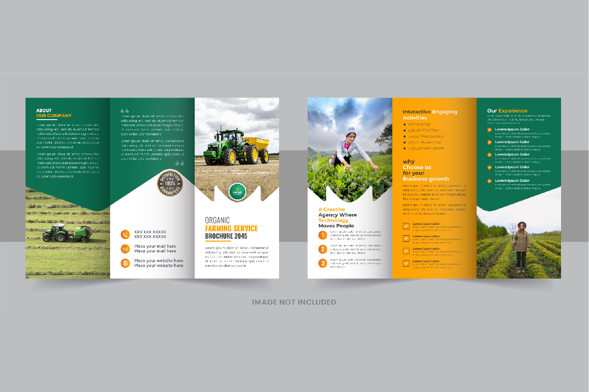 Agro or Lawn Care Trifold Brochure Template Vector