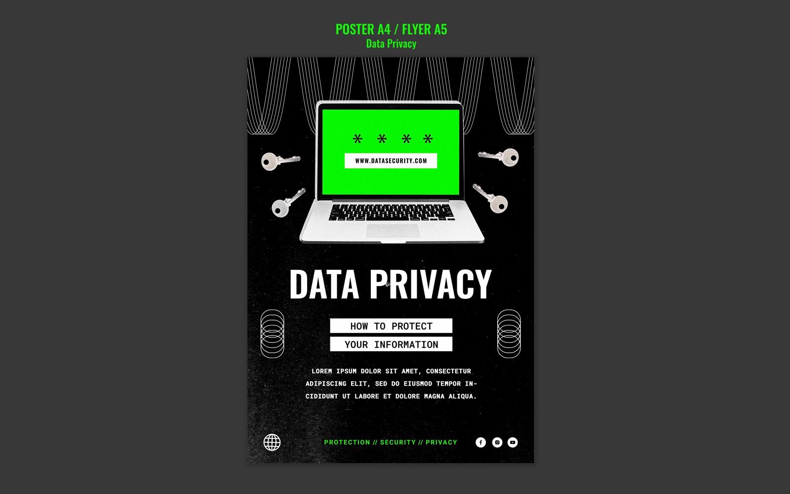 Flat Design Data Privacy Templates