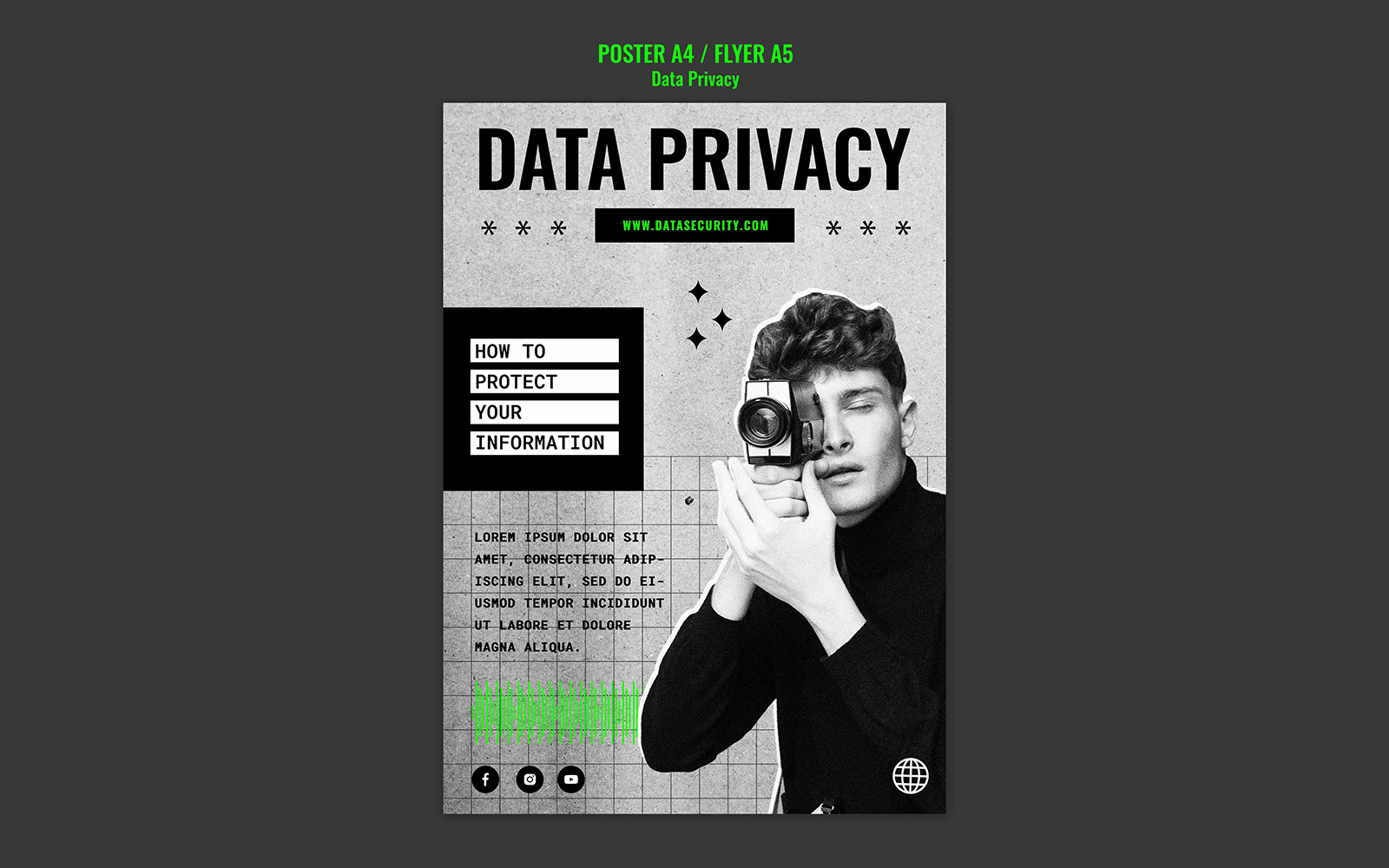 Data Privacy Flat Design Template