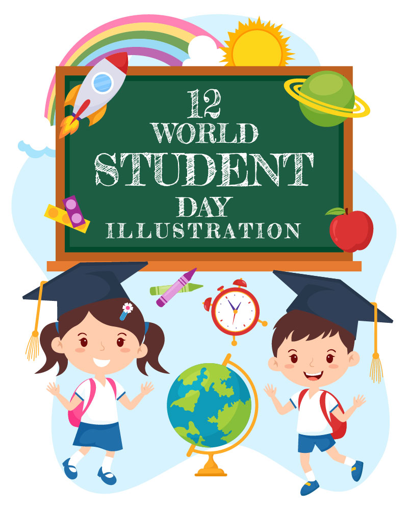 12 World Students Day Illustration