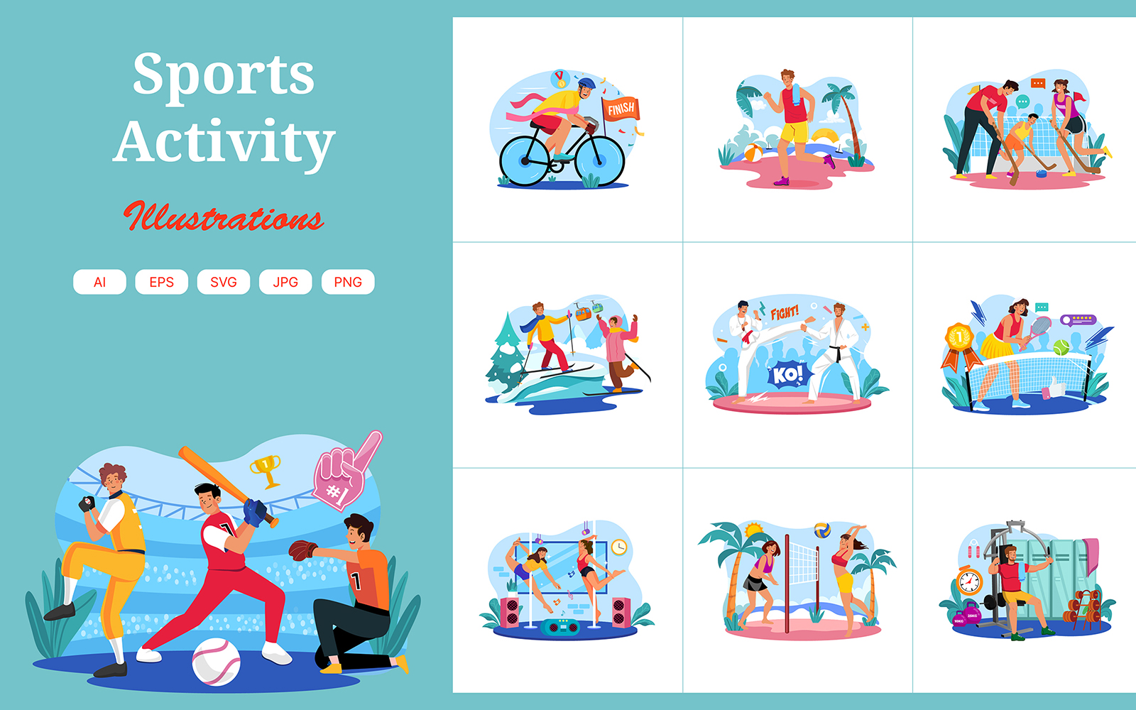 M629_ Sports Activity Illustration Pack 2