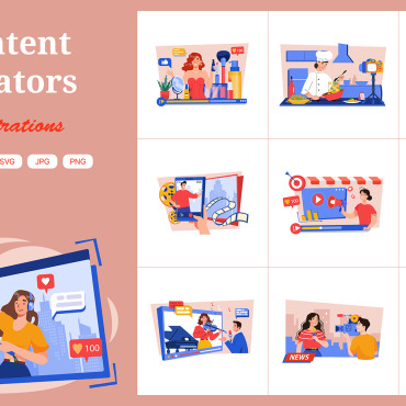 Youtuber Broadcasting Illustrations Templates 358803