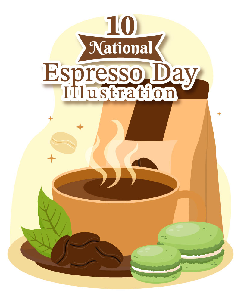 10 National Espresso Day Illustration