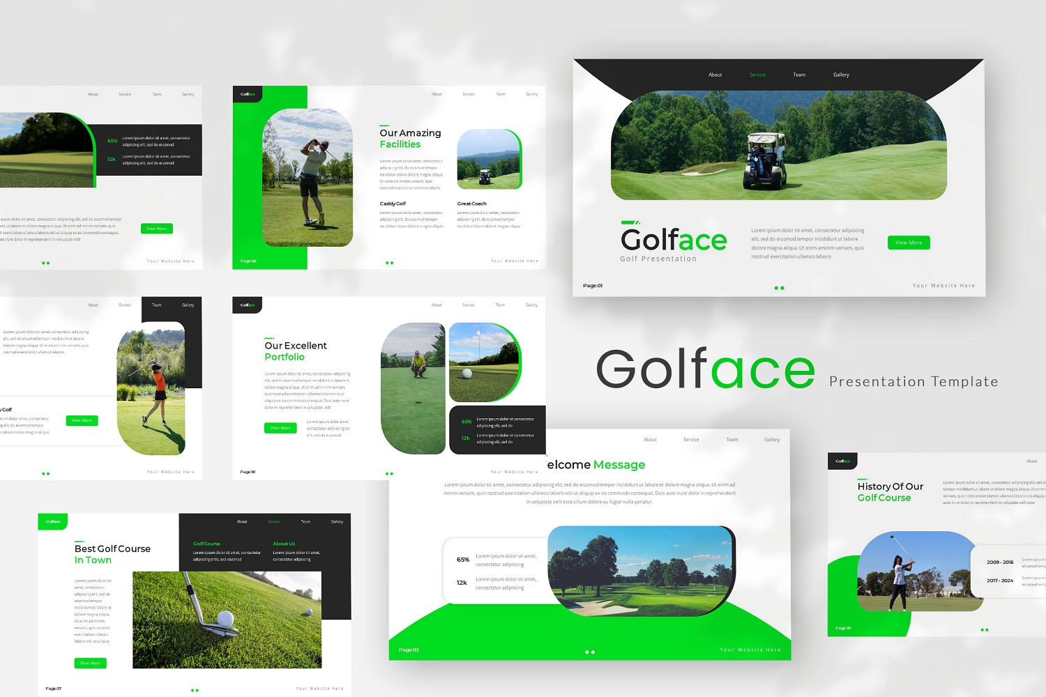 Golface — Golf Google Slides Template