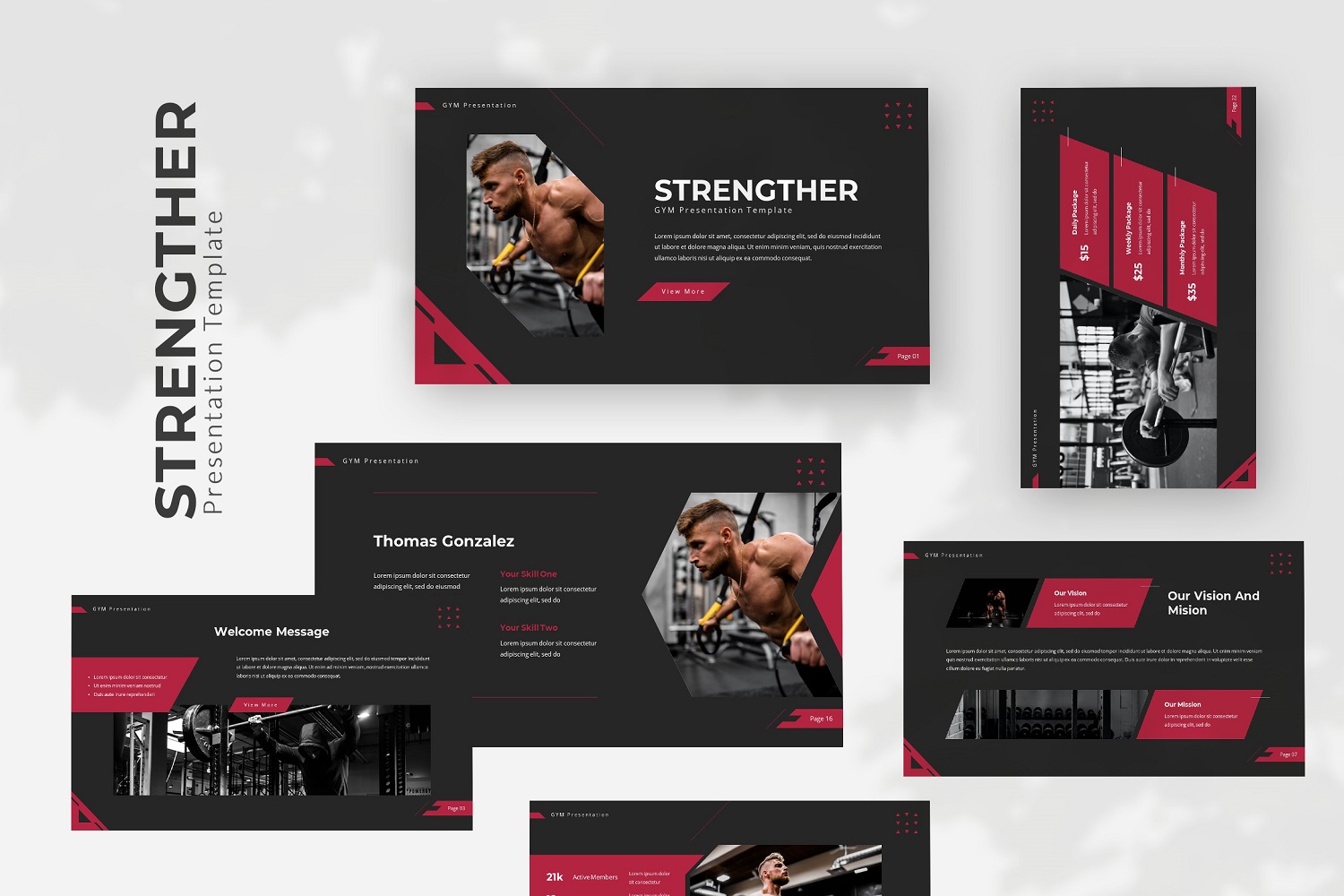 Strengther — Gym Powerpoint Template