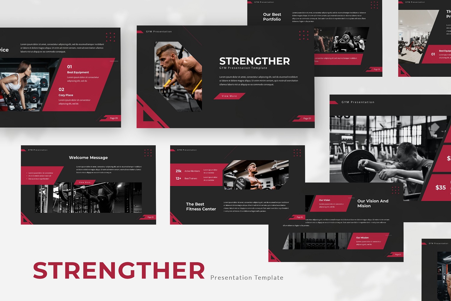 Strengther — Gym Google Slides Template