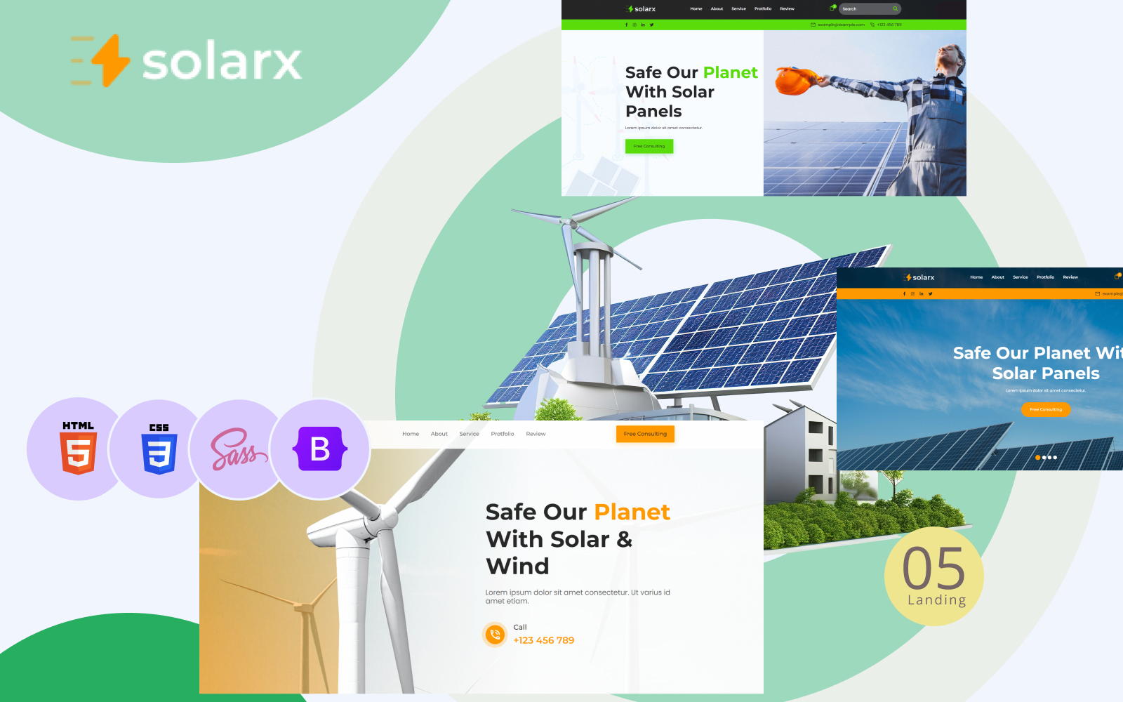 Solarx - Ecology & Solar Energy HTML landing Template