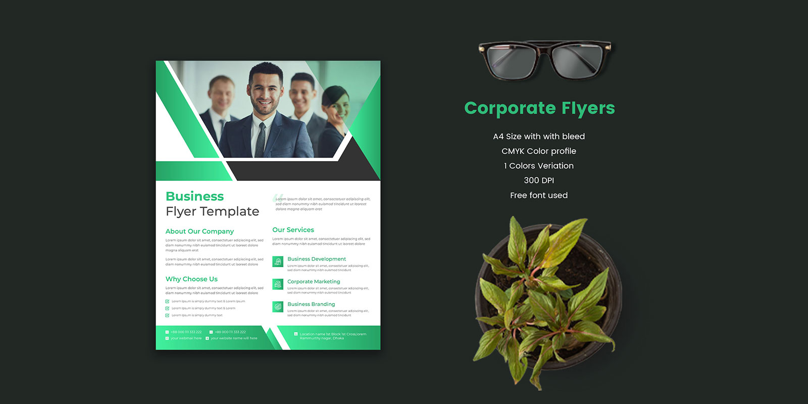 Flyer Poster Template for corporate business l Medical services l healthcare hospital Service