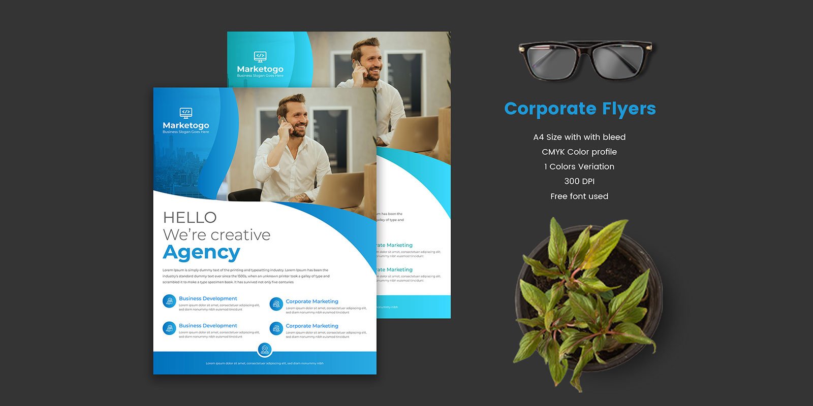 Multipurpose Geometric shape concepts Flyer Poster Template for corporate business