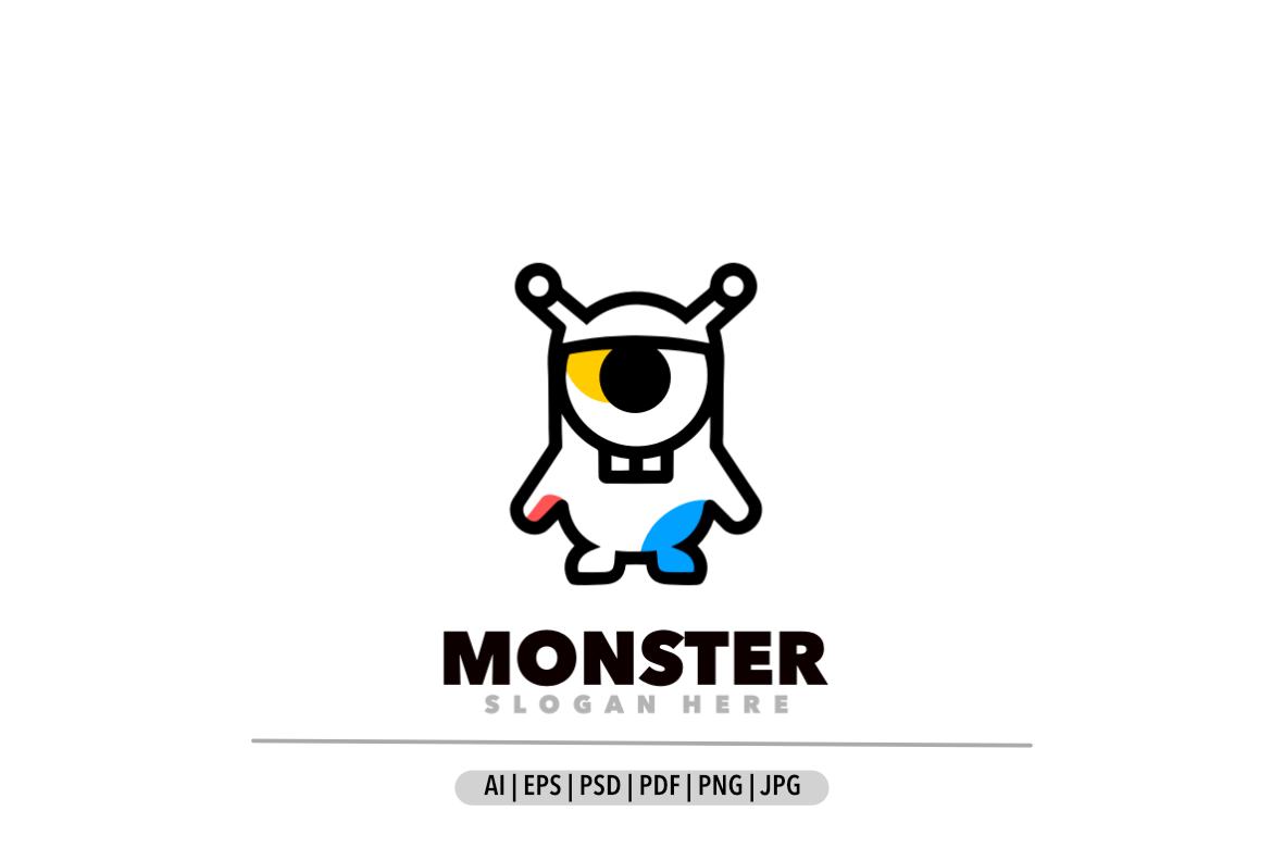 Monster symbol design logo template