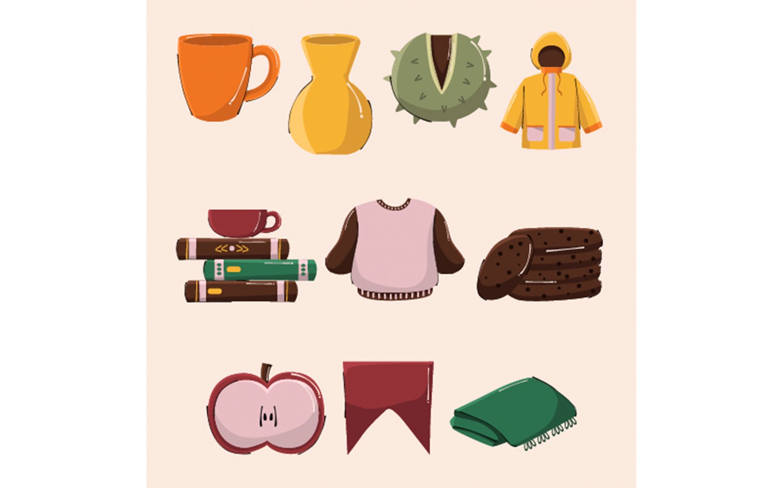 Cozy Autumn Elements Illustration