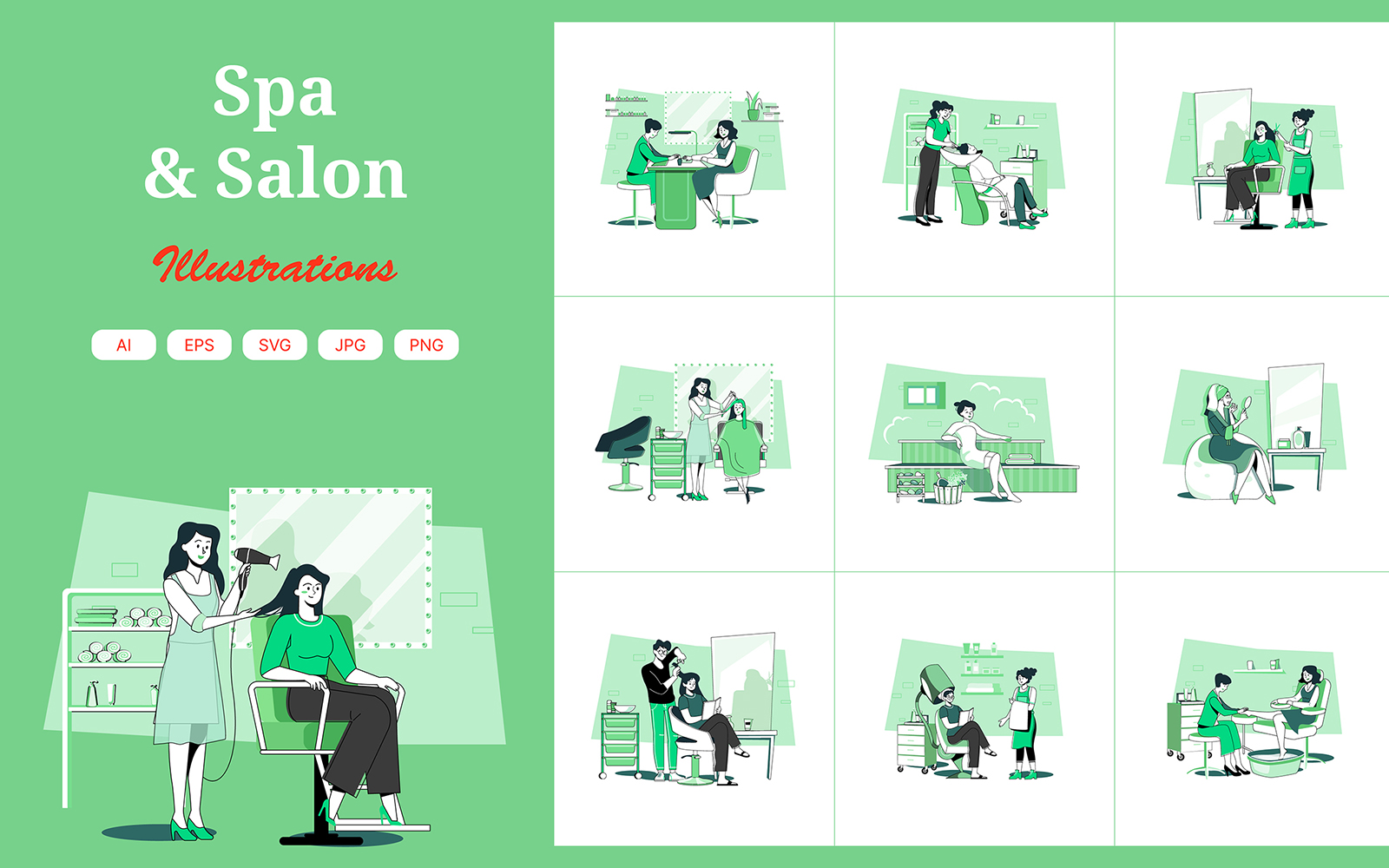 M669_ Beauty Salon & Spa Illustration Pack