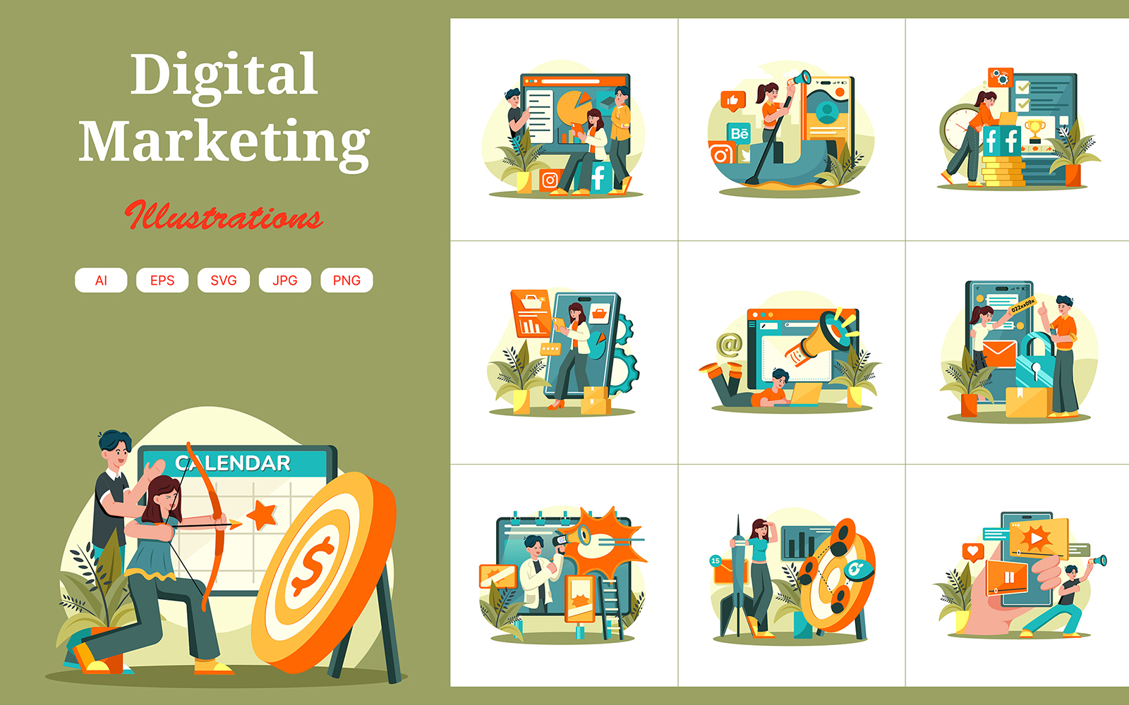 M677_ Digital Marketing Illustration Pack 1