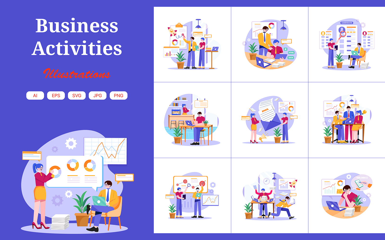 M680_ Business Activities Illustration Pack