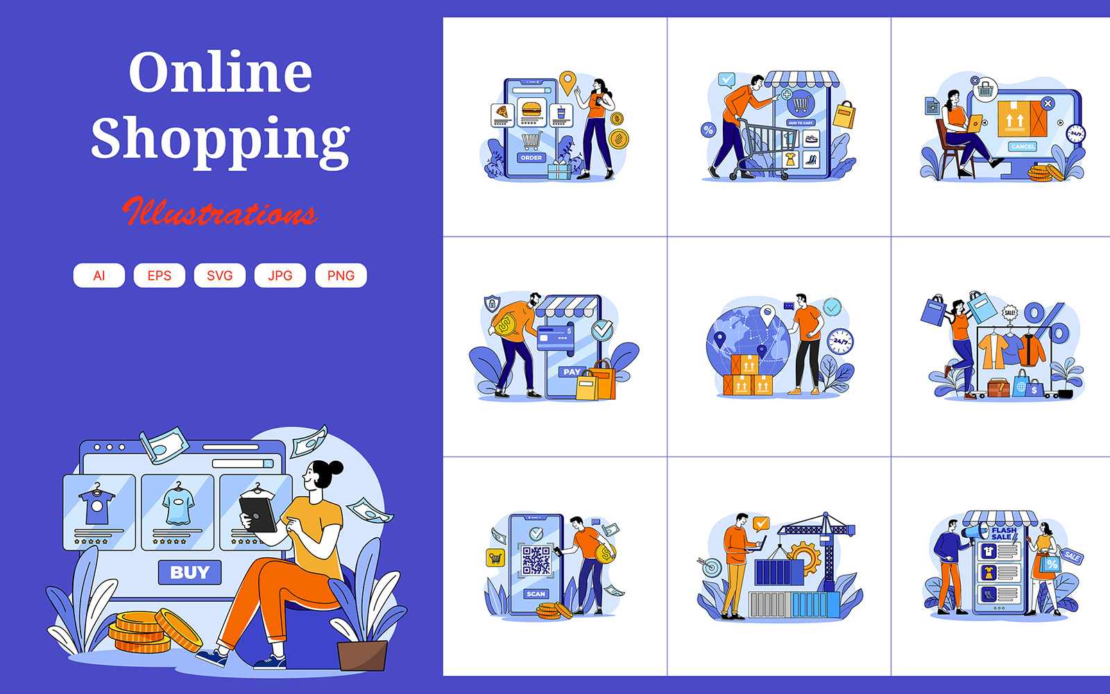 M686_ Online Shopping Illustration Pack 1
