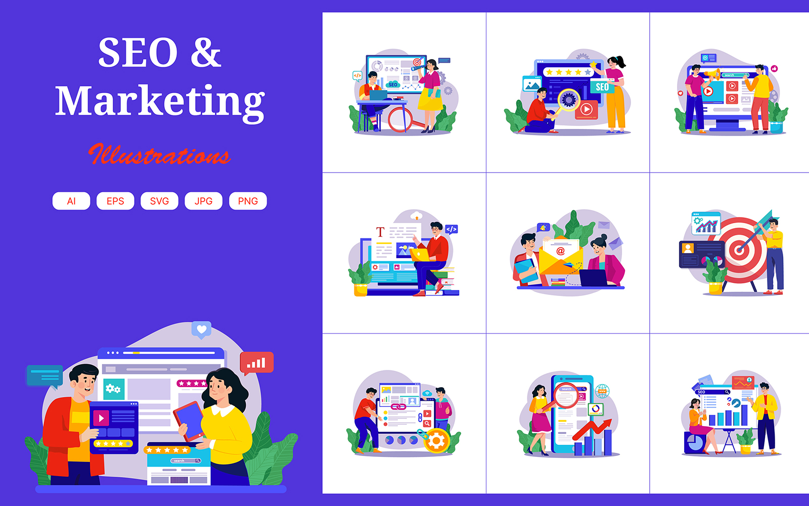 M688_ SEO & Marketing Illustration Pack