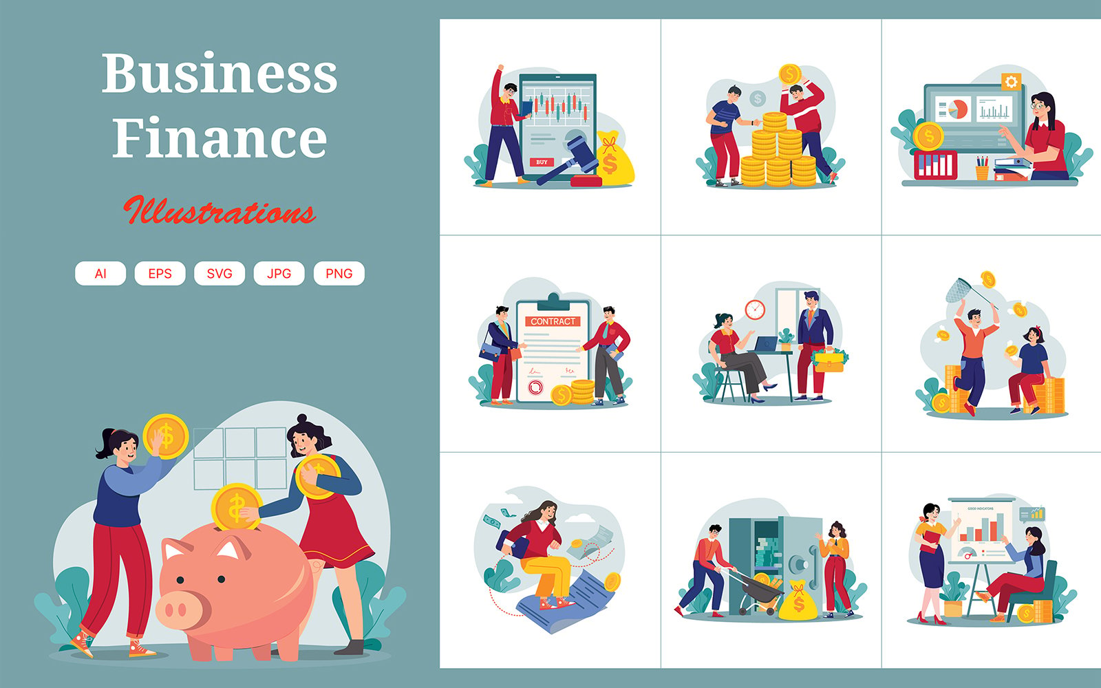 M696_ Business Finance Illustration Pack 2