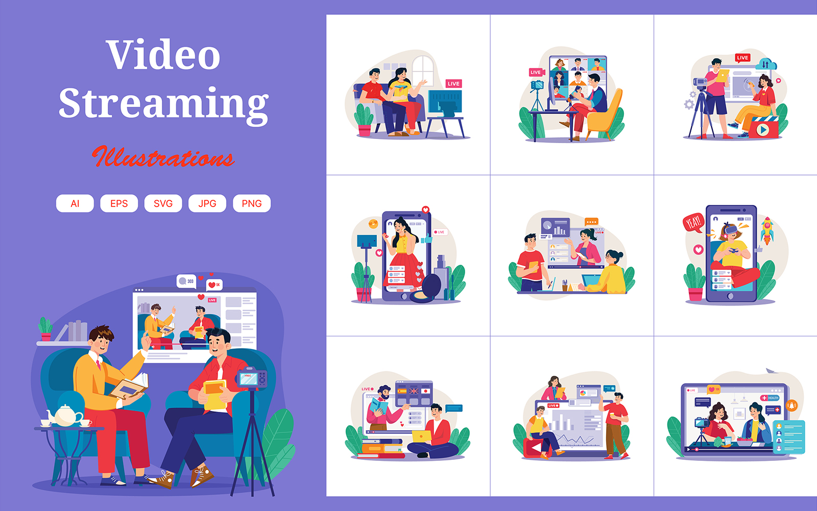 M698_ Video Streaming Illustration Pack 1