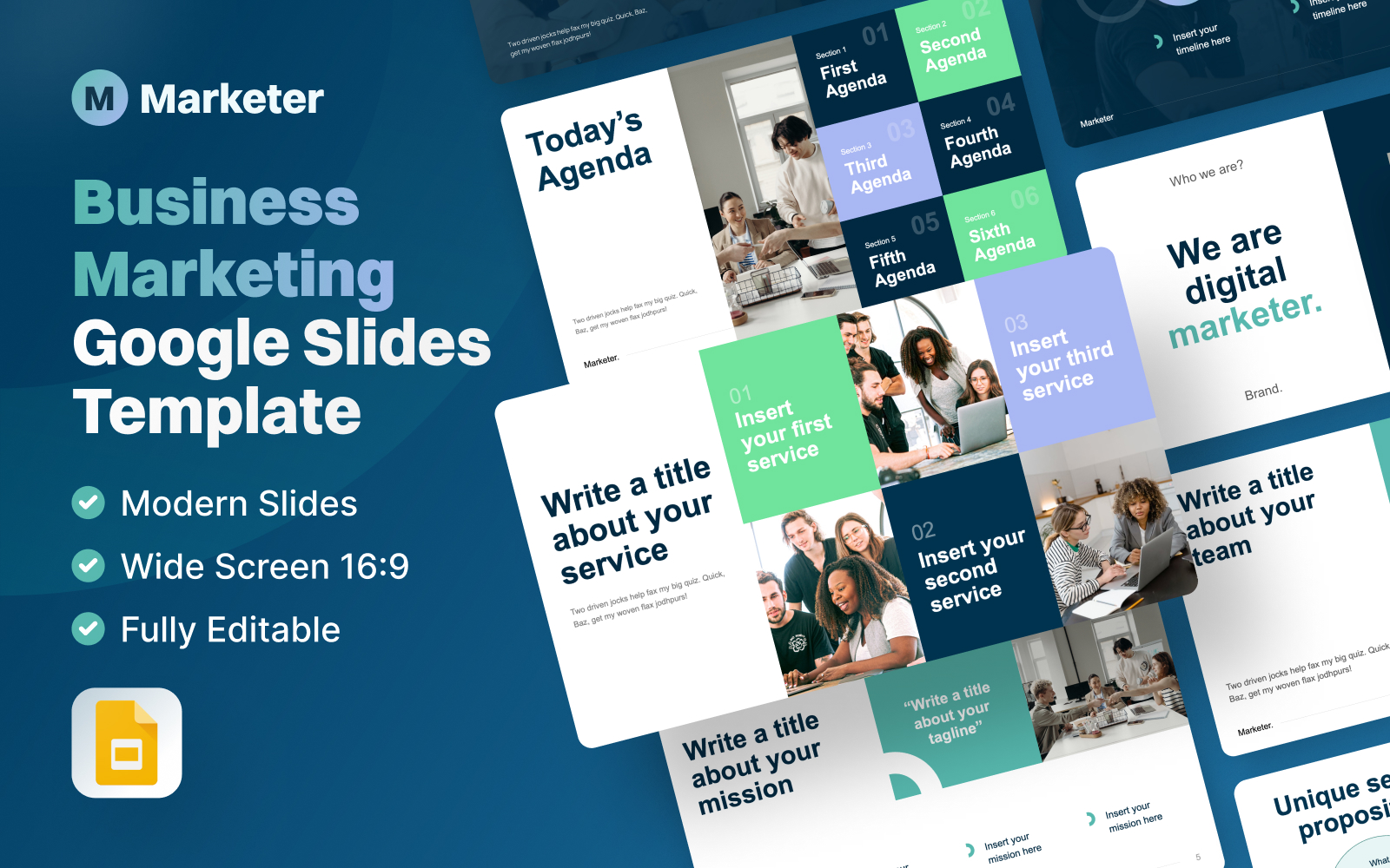 Marketer - Business Marketing Google Slides Template