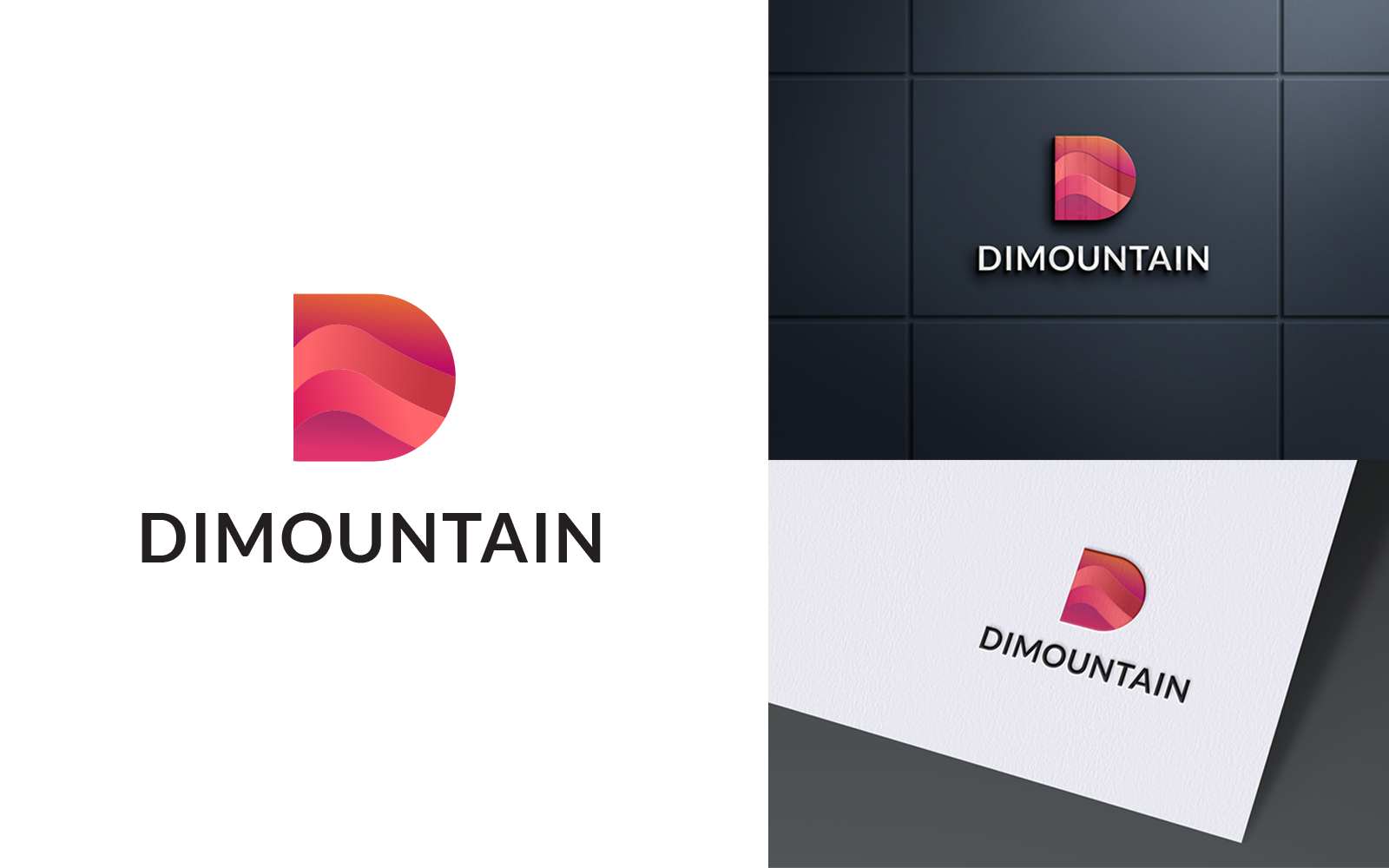 Modern Letter D Mountain Logo Design