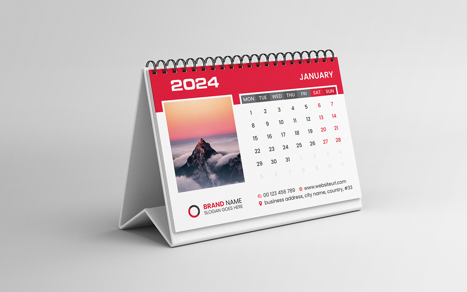 Desk Calendar 2024 Template Design