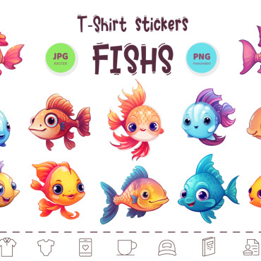 Cartoon Fishs Illustrations Templates 359334