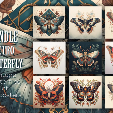 Vintage Butterfly Illustrations Templates 359363