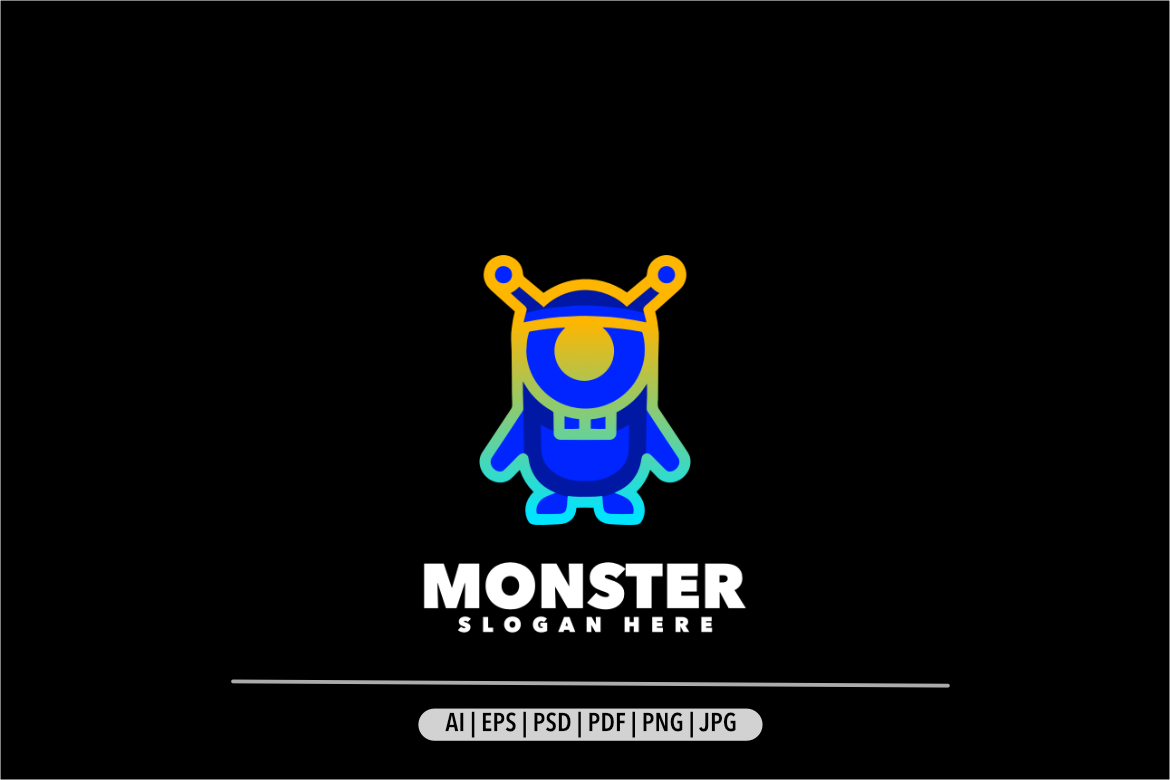 Monster plankton zombie gradient logo design