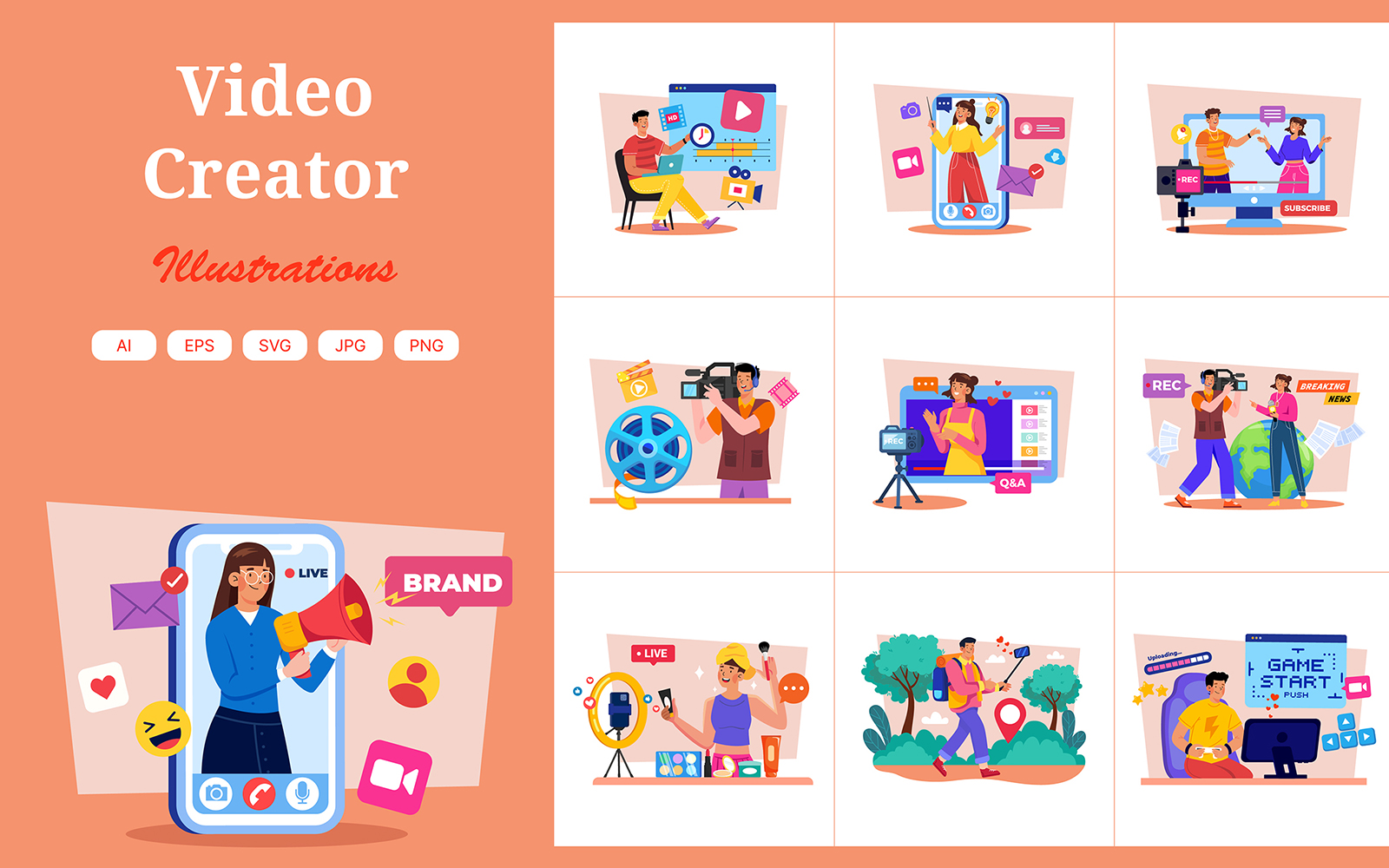 M714_ Video Creator Illustration Pack 1