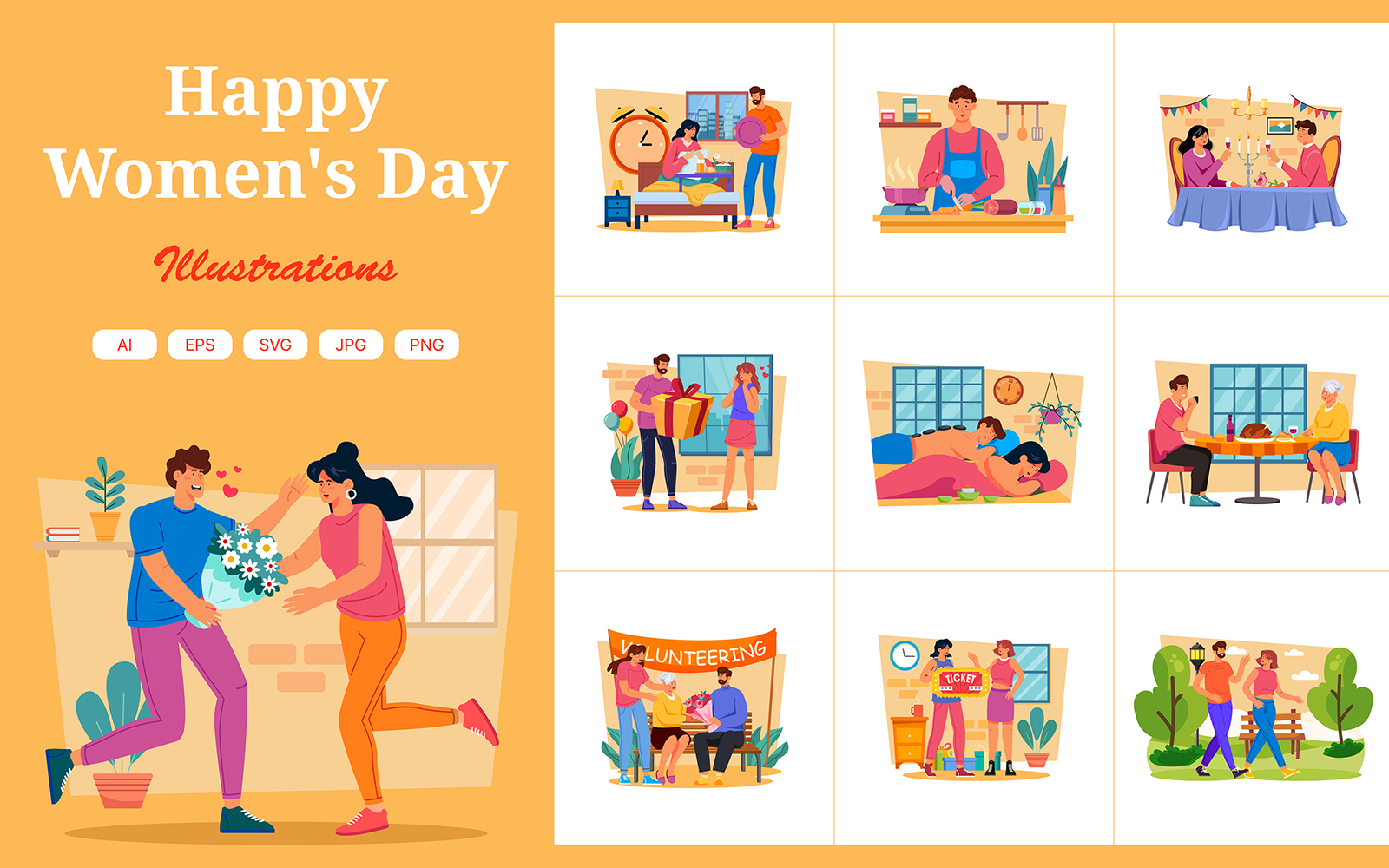 M717_ Women's Day Illustration Pack 1